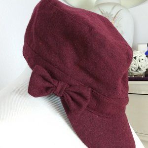 Burgundy paigeboy hat with bow